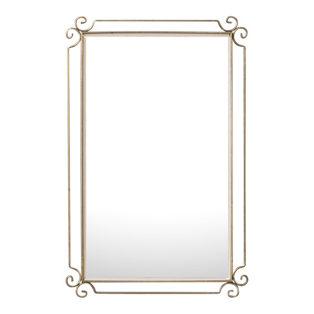 1950s Italian Brass Mirror For Sale