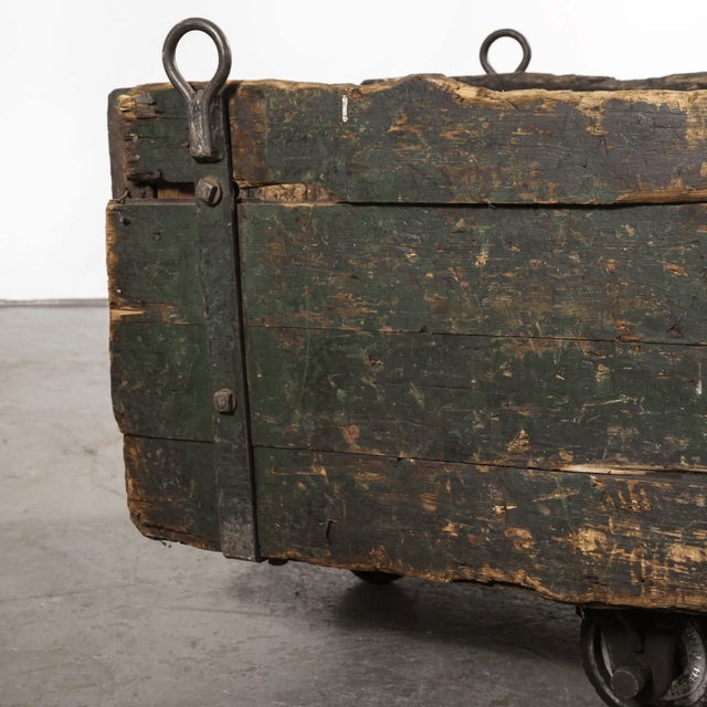 Industrial Box Trolley in Oak, 1890s For Sale - Image 9 of 13