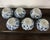 Alabaster Antique Chinese Hand-Painted Blue & White Porcelain Bowls, C. 1800s-Set of 6 For Sale - Image 8 of 8