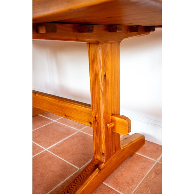 1960s Mid-Century Modern Refectory Pine Dining Table in Blonde by Trestle R. Nance, 1960s For Sale - Image 5 of 18