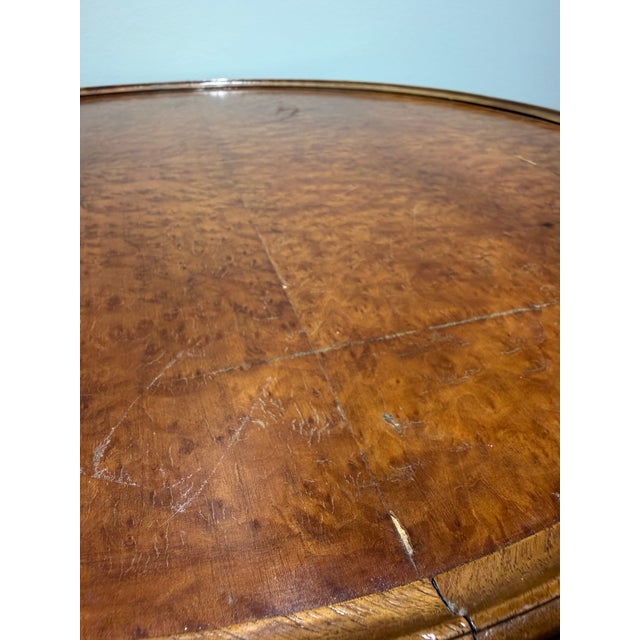 Antique Edwardian Burl Veneer Maritime Lamp Table Attributed Ocean Liner Furniture, Circa 1900 For Sale - Image 9 of 12