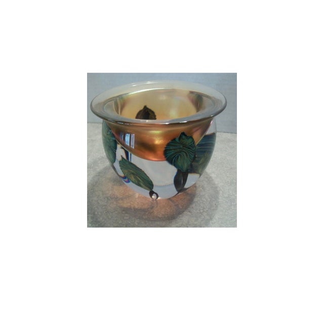 Realism David Lotton 2000 Signed Sunset Paper Weight Bowl For Sale - Image 3 of 5