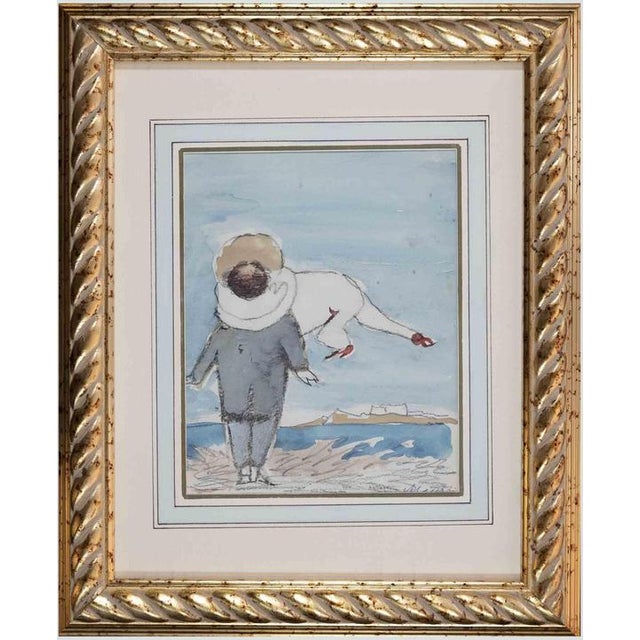 Modern Mino Maccari, Lifebuoy Woman, 1970s, Mixed Media, Framed For Sale - Image 3 of 3