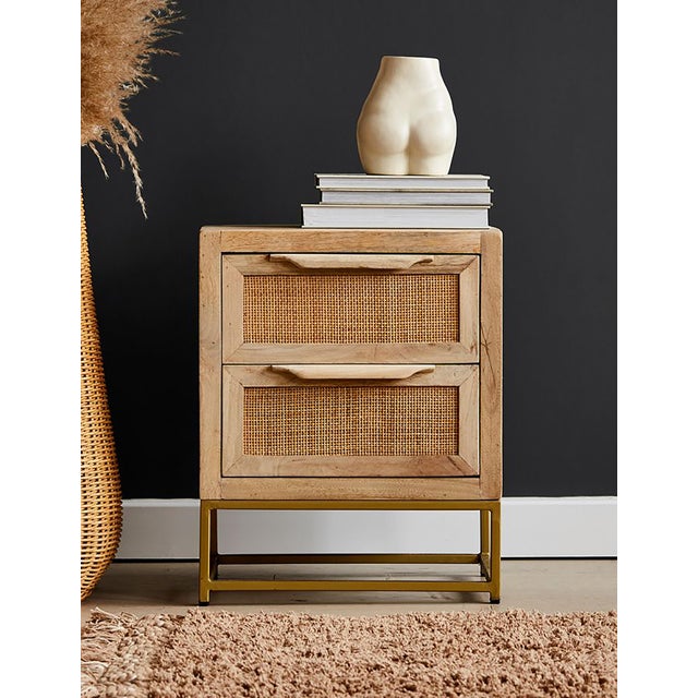 Uma Creations brings beautiful apollo carved bed side table is crafted from natural Mango wood in a dark walnut finish we...