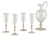 Champagne Set in Reticello and Gold Leaf by Carlo Scarpa for Venini, 1930s, Set of 5 For Sale