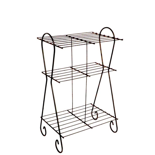 Mid Century Wire Plant Stand Bookshelf C 1950's For Sale In New York - Image 6 of 6