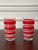 Glass Mid 20th Century Red and White Striped Drinking Glasses — Set of Four For Sale - Image 7 of 12