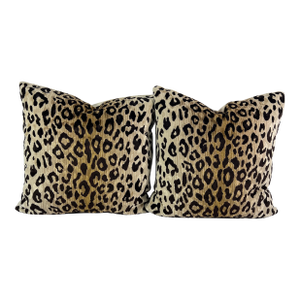Animal Print Velvet 22”x22” Feather/Down Pillows -a Pair