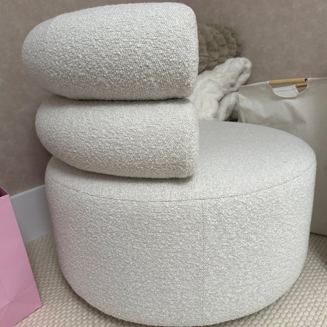 Modern Boucle Swivel Accent Chair For Sale - Image 11 of 12