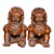 Pair of Vintage Chinese Boxwood Carved Foo Dogs / Guardian Lions For Sale
