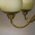 Mid-Century Modern Brass Chandelier with Opaline Glass Shades by Bent Karlby for Lyfa, 1950s For Sale - Image 3 of 4