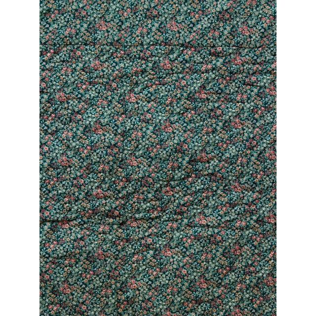 Textile Pink and Green Pattern Quilt For Sale - Image 7 of 7