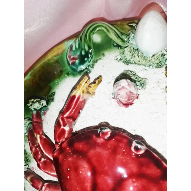 1940s Majolica Decorative Plates with Crab and Lobster, 1940s, Set of 2 For Sale - Image 5 of 14