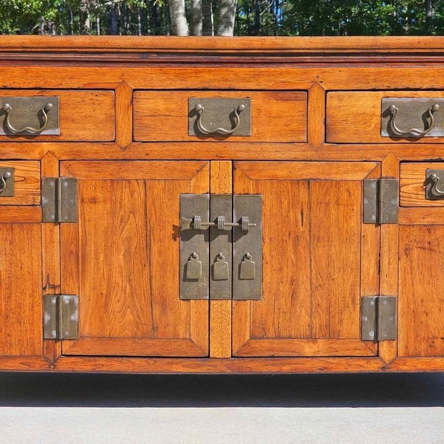 Early 20th Century Antique Chinese Elm / Elmwood Altar Cabinet | Sideboard | Server | Sofa Table | Console | Credenza For Sale - Image 5 of 9