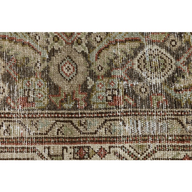 Traditional 19th-Century Antique Malayer Wool Runner Rug With Muted Sage & Earth Tone Patina For Sale - Image 3 of 10