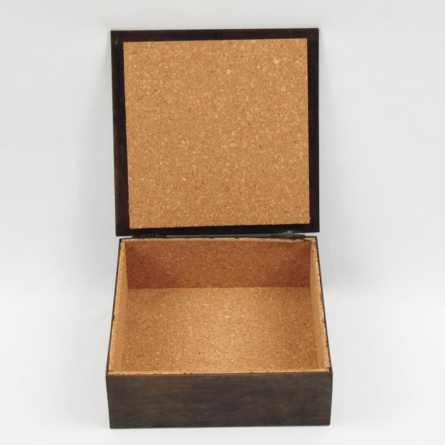 Mid-Century Modern Modernist Brass Box with Gilt Decor, France 1940s For Sale - Image 3 of 7