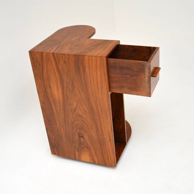 Art Deco Figured Walnut Side Table, 1930s For Sale - Image 9 of 13