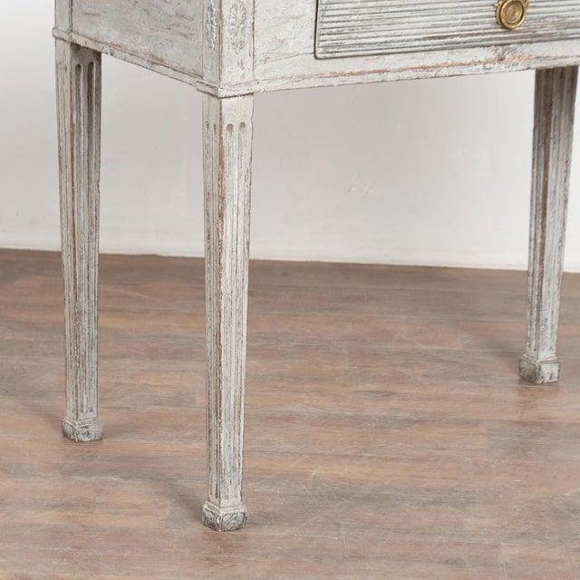 Early 19th Century Swedish Gustavian Original Gray Painted Pine Side Table For Sale - Image 11 of 12