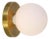 Globe Sconce Brass, Modern, 5 Inch Glass Globes, by Research.Lighting, Modern, Minimal For Sale