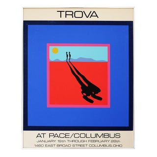 1972 Vintage Original Ernest Trova at Pace / Columbus Falling Man Poster For Sale