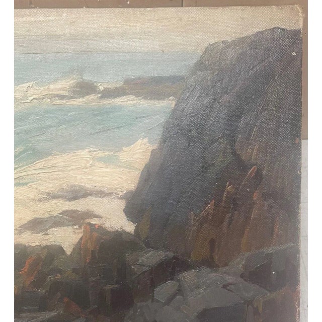 Original Gustave Cimiotti 'at Bald Hill Cliff' York Maine Seascape Oil Painting For Sale In Boston - Image 6 of 11