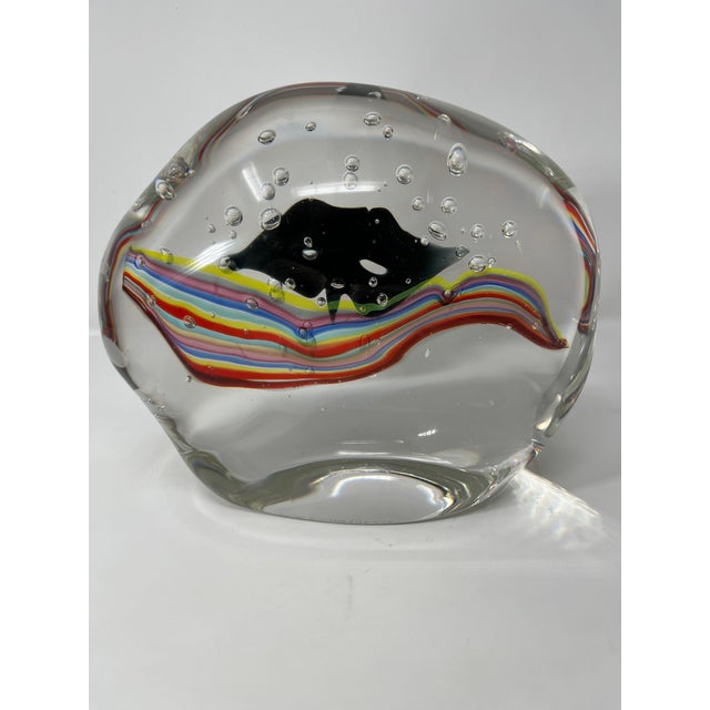 Venetian Mask Murano Glass Block For Sale - Image 4 of 6