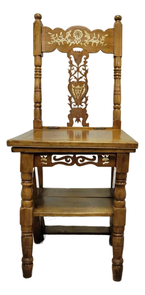 Antique Metamorphic Library Step Chair
