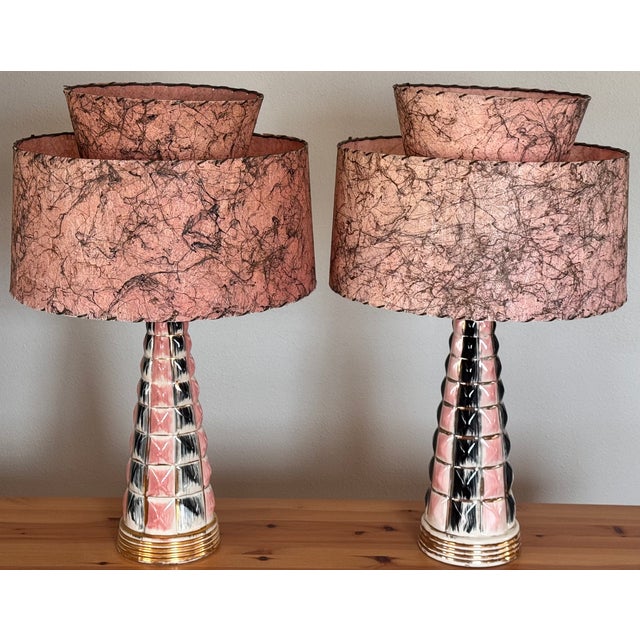 Mid 20th Century MCM Atomic Era Lamps With Shades, Restored - A Pair For Sale - Image 14 of 14