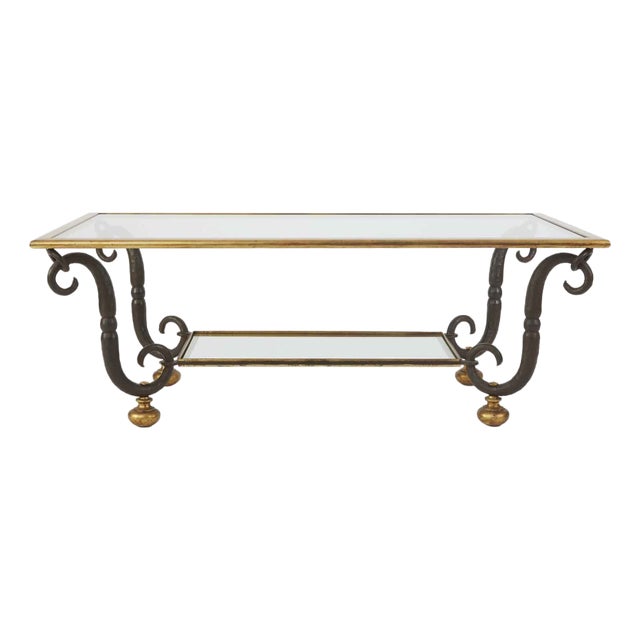 20th Century Rectangular Crystal and Iron Coffee Table from Banci Firenze, 1980s For Sale