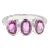 3.54Ct Three Stone Pink Sapphire Cocktail Ring in 18k Gold Size 7 For Sale