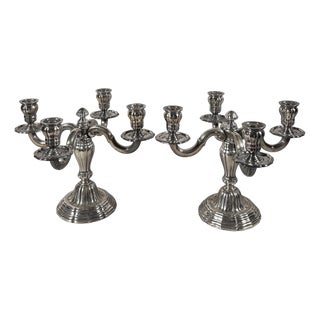 Louis XVI Style Silver 950 Candelabra, 1850 For Sale
