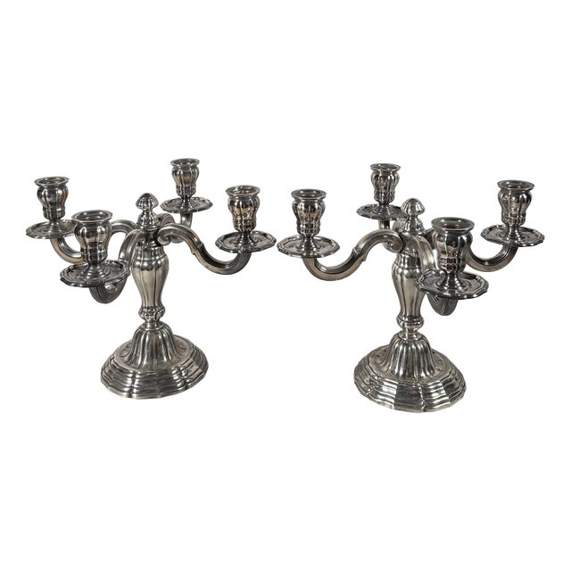 Louis XVI Style Silver 950 Candelabra, 1850 For Sale