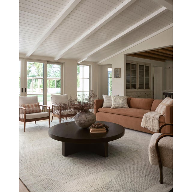 Loloi Rugs Amber Lewis x Loloi Larkspur Antique Ivory / Graphite 22" x 22" Cover with Down Pillow For Sale - Image 4 of 5