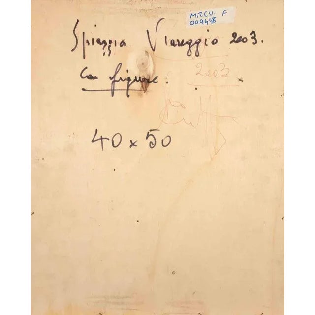 Oil on wooden table realized by Michelangelo Cupisti (1935-2012) in 2003. Hand signed and dated on rear. Excellent...