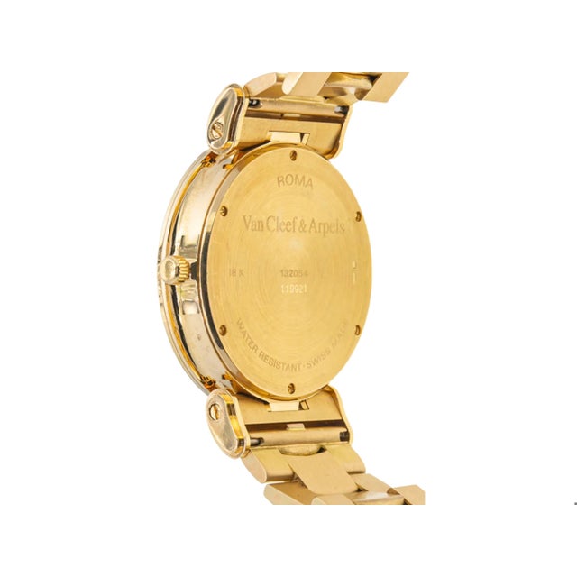 Pre-Owned Van Cleef & Arpels 18K Solid Gold 37MM Black Dial Unisex Watch. Model 132054 with automatic self-winding...