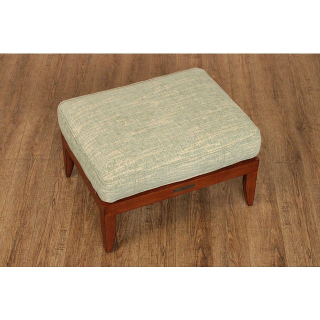 Traditional Early 21st Century Tommy Bahama Outdoor Patio Faux Wood Ottoman For Sale - Image 3 of 12