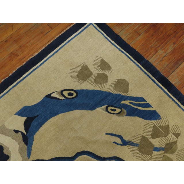 Spiritual Chinese Antique Tiger Pictorial Rug, Dated 1926 - 5'2" x 6'10" For Sale In New York - Image 6 of 6
