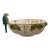 Vintage Tropical Raffia & Cane Fruit Bowl With Perched Parrot & Lemon Accents For Sale