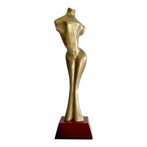 Mid 20th Century Emiel De Block Style Brass Nude Sculpture