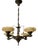 Chandelier in Brass & Glass from Bröderna Malmströms Metallvarufabrik, Sweden, 1930s For Sale