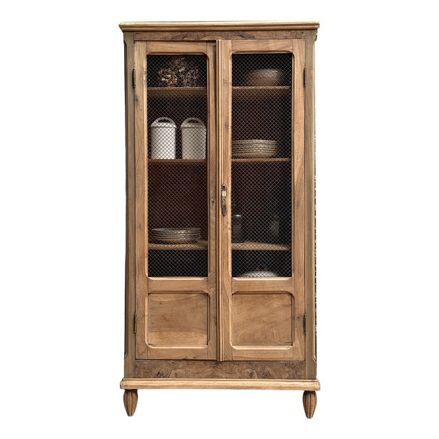 Antique Library with Wire Mesh Doors, 1890s For Sale
