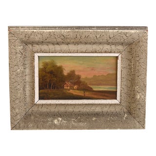 Early 20th Century Oil Painting on Panel Landscape For Sale