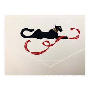 Cartier Iconic Panther Design Card and Envelope Set Luxury Season's Greetings