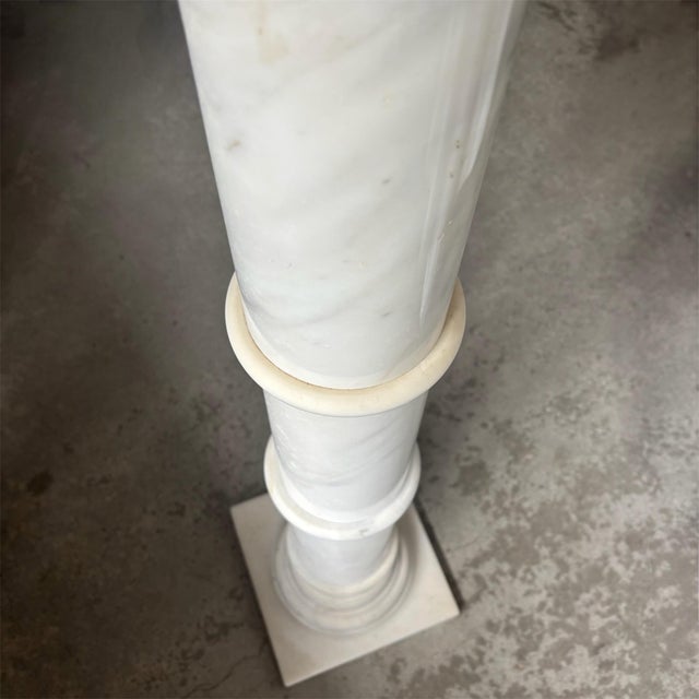 Traditional Column in White Marble For Sale - Image 3 of 7