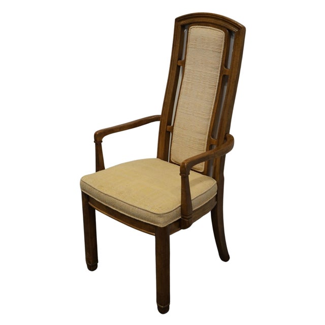 UNIQUE FURNITURE Contemporary Modern Asian Inspired Dining Arm Chair 43.5" High 21.5" Wide 23.5" Deep Seat: 19" High Arms:...
