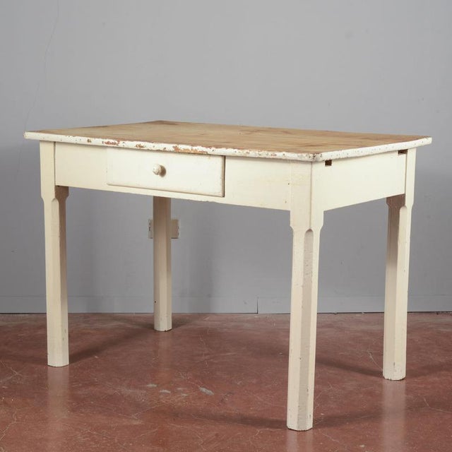 Painted Fir Kitchen Table, Early 1900s For Sale - Image 4 of 18