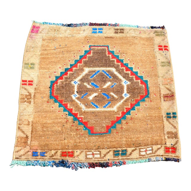 1960s Vintage Wool Small Rug For Sale