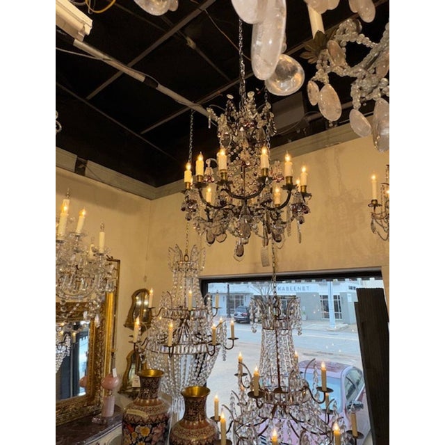 Metal French Iron Chandelier For Sale - Image 7 of 7