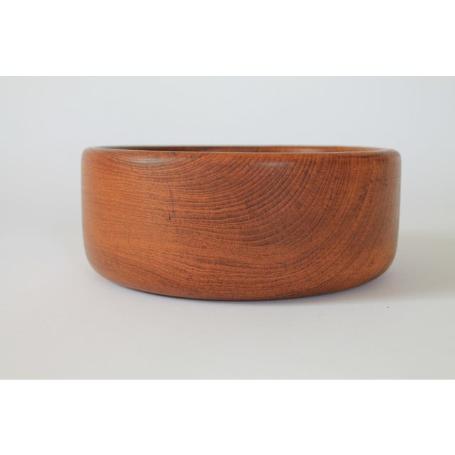 Mid-Century Modern Mid-Century Genuine Teak Wood Serving Bowl For Sale - Image 3 of 6