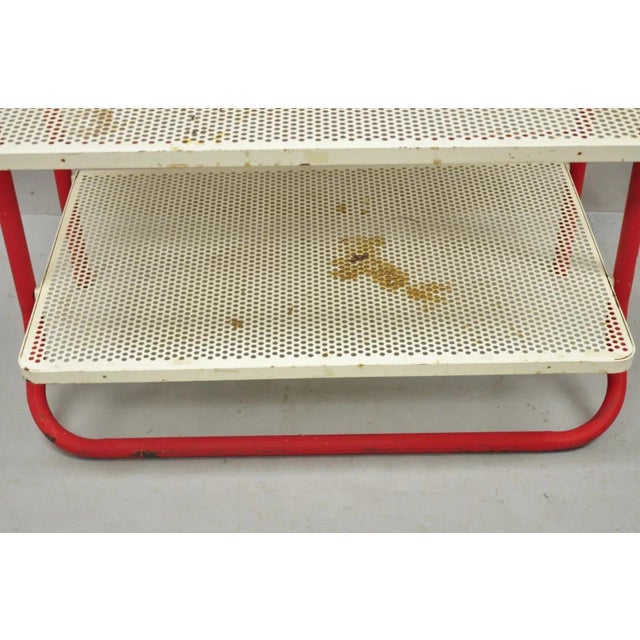 Vintage Hostess Red Metal Perforated 4 Shelf Folding Display Shelf Stand For Sale - Image 9 of 12